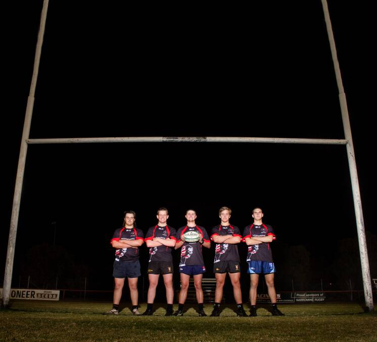 REPRESENTING: Lachy Bible, Alex Heap, Harry Krueger, Jacob Taylor and Sam Knaggs have been selected for the team. Photo: CASSEY MAREE PHOTOGRAPHY.