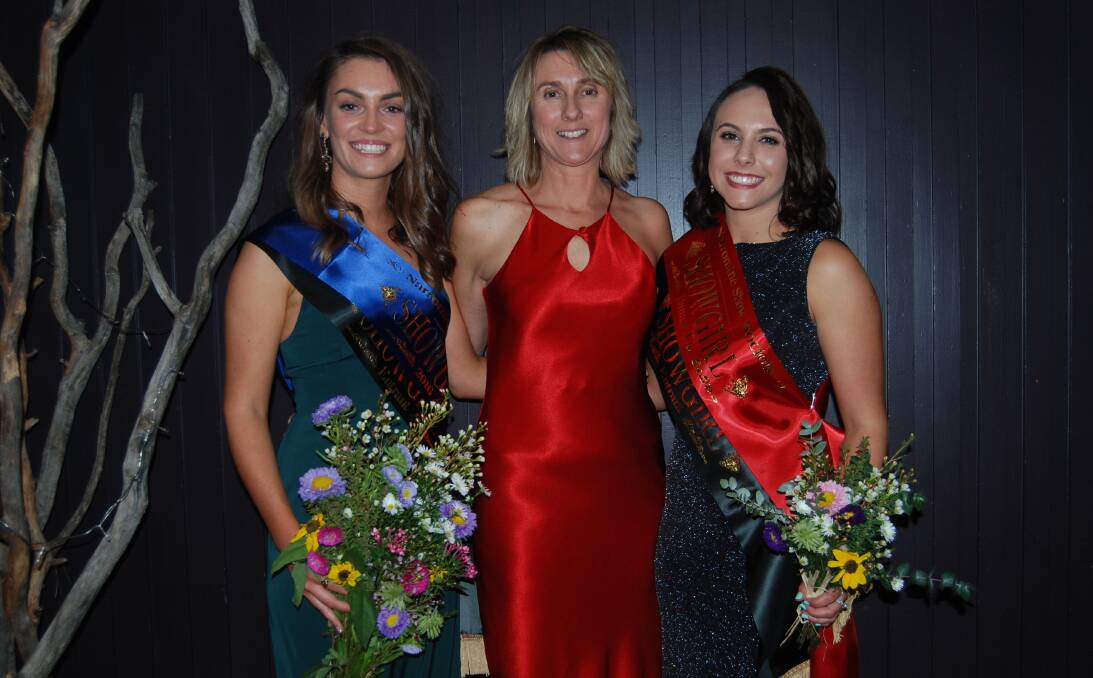2016 SHOWGIRL WINNERS: President Jodi Browning with 2016 Narromine Showgirl Hannah Jefferys and runner up Keedi Hartin after their crowning at the USMC in July. Photo: GRACE RYAN