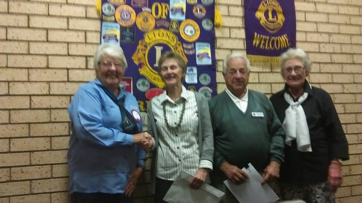 WELCOMING: Lions president Viv Halbisch, Jeanette O'Brien, Charlie Burrowes and Marie Houghton. Photo: CONTRIBUTED.