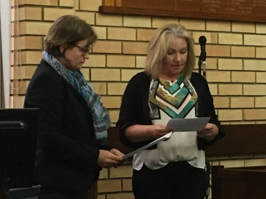 COUNCIL MATTERS: Incoming councillor Trudy Everingham reads her pledge before her first meeting begins. Photo: CONTRIBUTED.