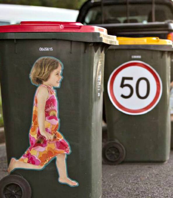 KEEPING SAFE: Stickers of children and speed limits can prevent fatalities on residential streets around the Shire. Photo: CONTRIBUTED. 