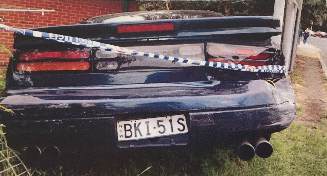Police found Nathan Merola's car slammed into a metal street sign, having taken out the fence of a home on University Avenue. Picture: supplied