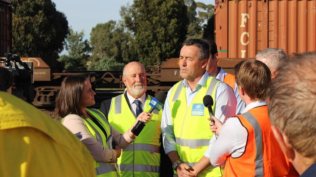 Darren Chester Minister for Transport announcing the Federal Budget earlier this year. Photo: PARKES CHAMPION POST. 