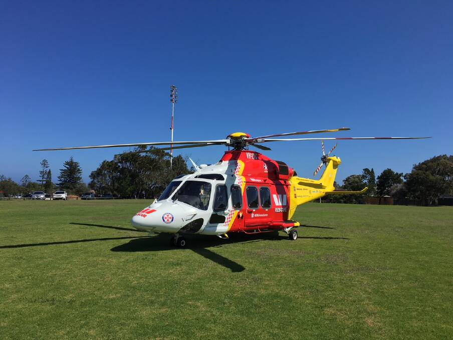 Urgent response: The Westpac Rescue Helicopter was called to Nyngan to transport a 16-year-old male to Tamworth after he sustained a throat injury. Photo contributed.