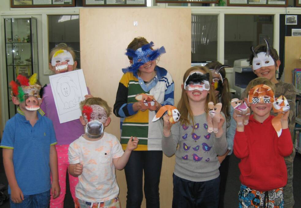 Library fun: Some 'wild animals' took over the Trangie branch of the Macquarie Regional Library last Wednesday for some school holiday fun! Photo: MRL