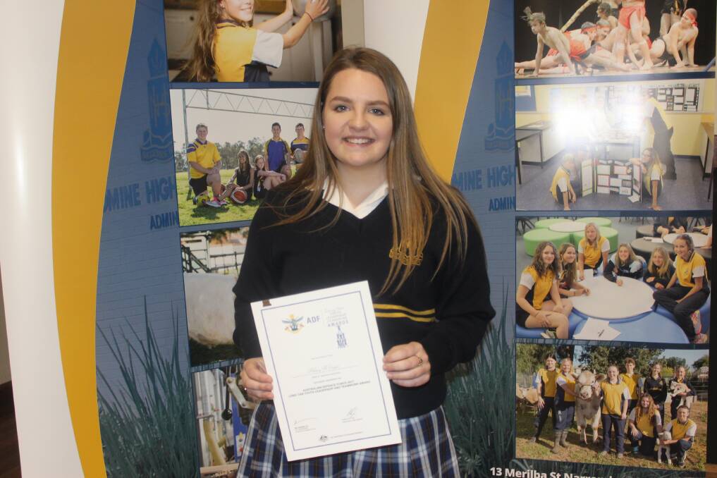 IN THE RUNNING: Abbey Geyer, pictured at Narromine High School's presentation night in September. Photo: SUPPLIED