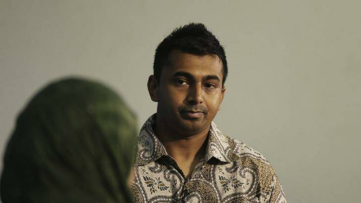 Chinthu Sukumaran is interviewed by Indonesia's SCTV in Cilacap. Photo: Kate Geraghty
