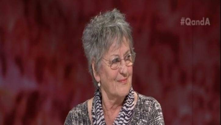 Stunned audience ... Q&A panellist Germaine Greer asked Foreign Minister Julie Bishop if she would go topless if it meant she could save the Bali nine duo from execution. Photo: ABC