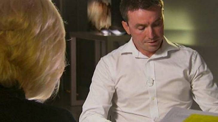 Emotional: James Ashby on 60 Minutes. Photo: Channel Nine