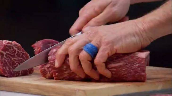 Robert said the Wagyu beef would taste like a "meat-flavoured marshmallow". Photo: Channel 7