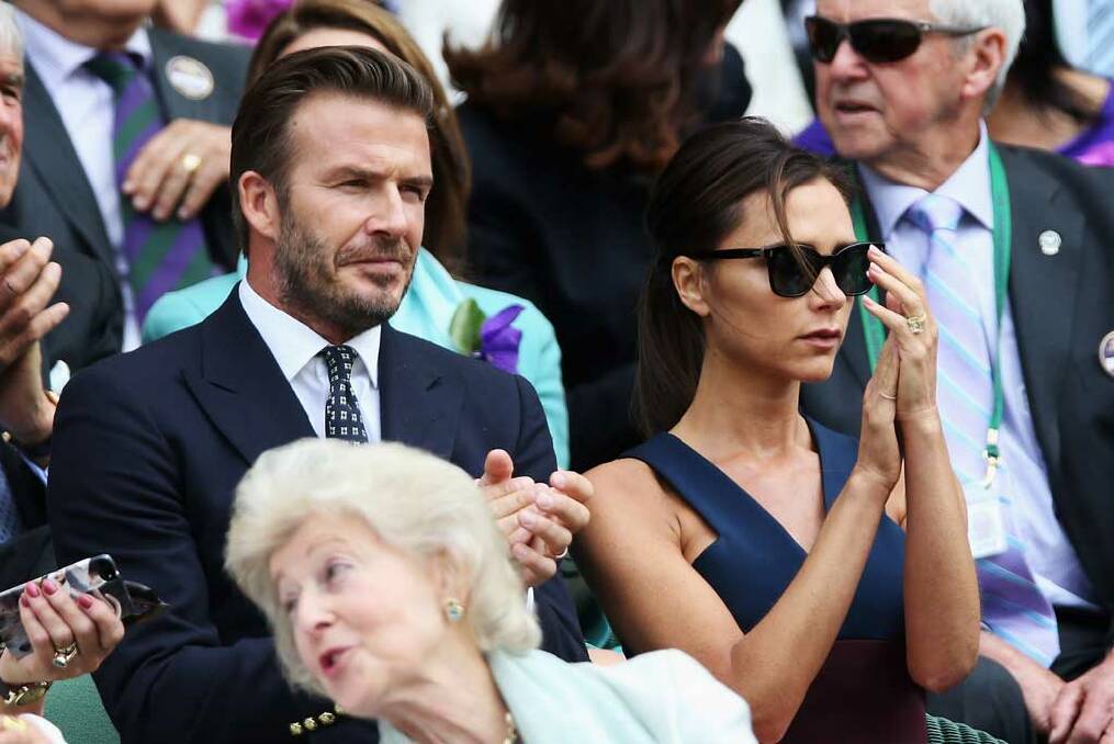 Soccer great David Beckham and his pop star-turned-fashion designer wife, Victoria. The pair marked their 15th wedding anniversary with a spot of tennis over the weekend.