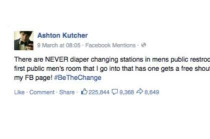 Ashton Kutcher's message on Facebook. Photo: Facebook/Ashton