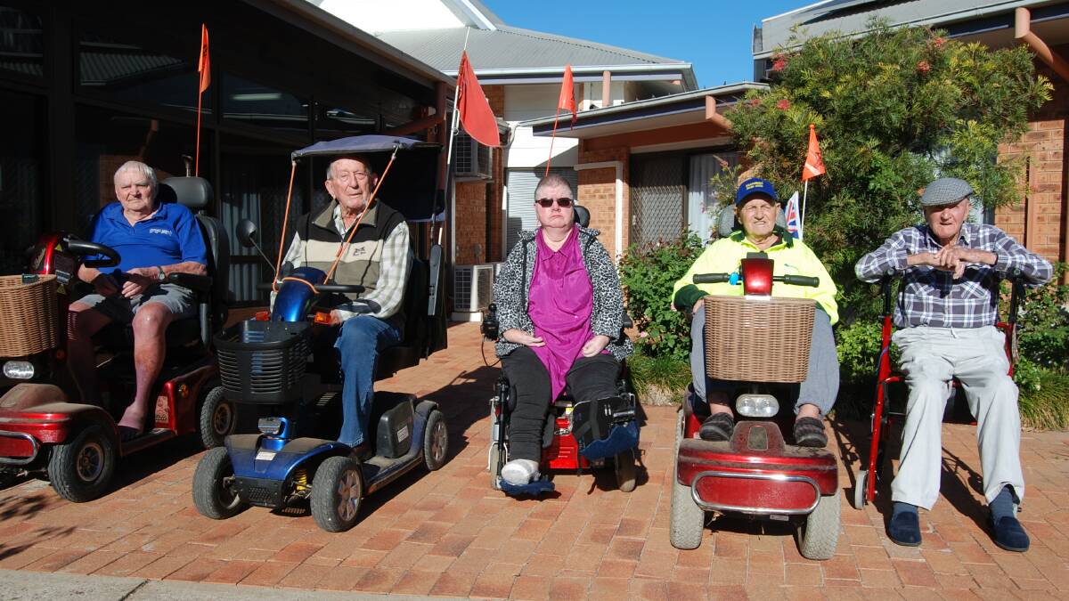Max Clarke, Ken Goodwin, Judy Pardy, Brian Duffy and Laurie Roach would like to travel down Dandaloo Street in peace rather than being harrassed by teenagers.                                                         Photo: GRACE RYAN