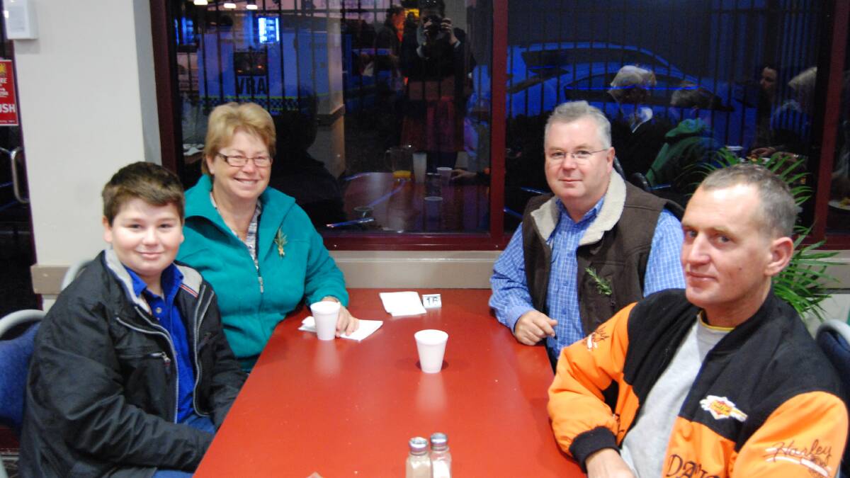 BREAKFAST: Will, Carol and Craig McDonald with Colin Pearce