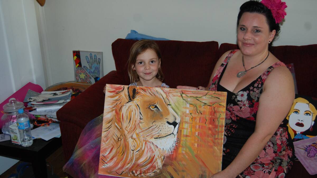Narromine artist Sacha White, seen here with her daughter Halli, will shave her head to raised money for Parkinson's Disease research.	Photo: GRACE RYAN