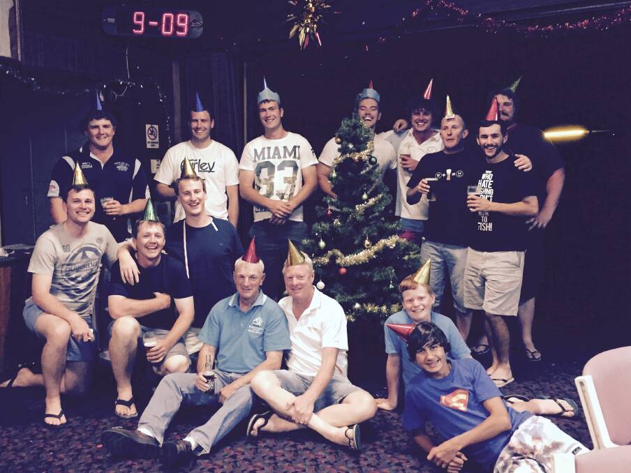 Colts Cricket Club enjoying the Christmas party out at their sponsors the Narromine Gold Club last Saturday Night.