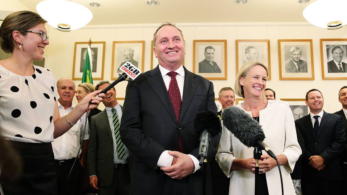 New National Party Leader Barnaby Joyce and newly elected deputy Nationals Leader Fiona Nash. 