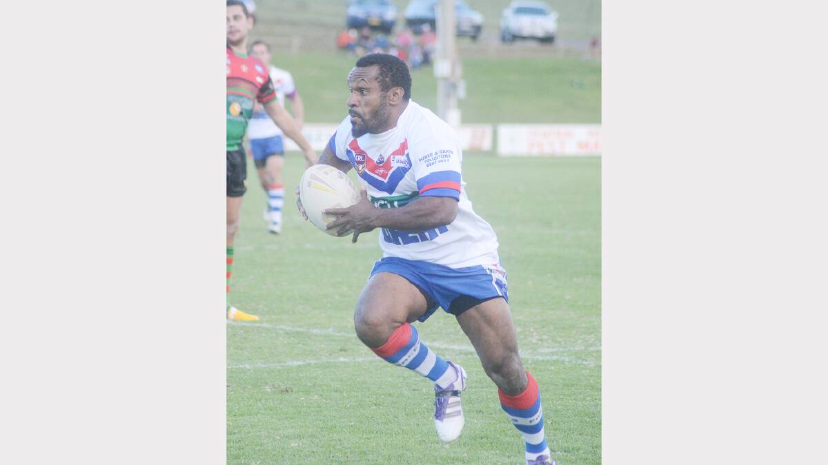 Kevin Frank was the four try hero for Parkes Spacemen on Saturday. Photo: Renee Powell 0415league_4038