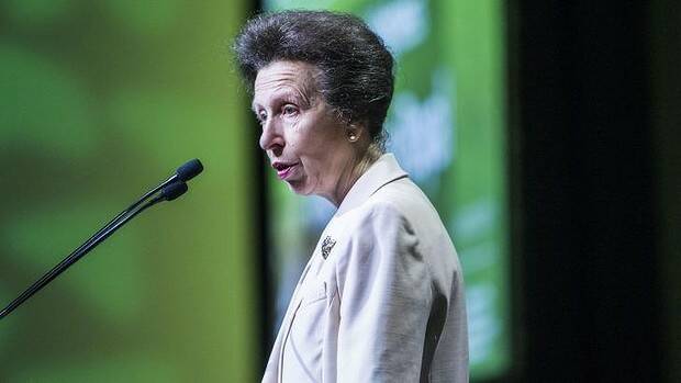 Princess Anne, Princess Royal speaks to the audience at the 26th Commonwealth Agricultural Conference at the Royal International Convention Centre in Brisbane. Photo: Glenn Hunt
