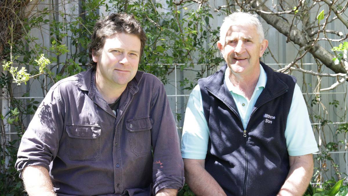MARKETING MILLTHORPE: Owner and chef of Tonic, Tony Worland, with Pym Street Market coordinator Elwyn Lang, will be looking forward to extra visitors when the markets launch this Saturday. Photo: MEGAN FOSTER 1001markets1