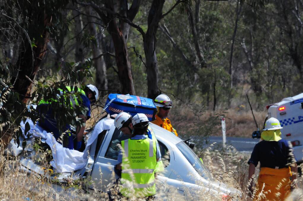 Emergency services were called to a crash at Elong Elong on Wednesday morning.