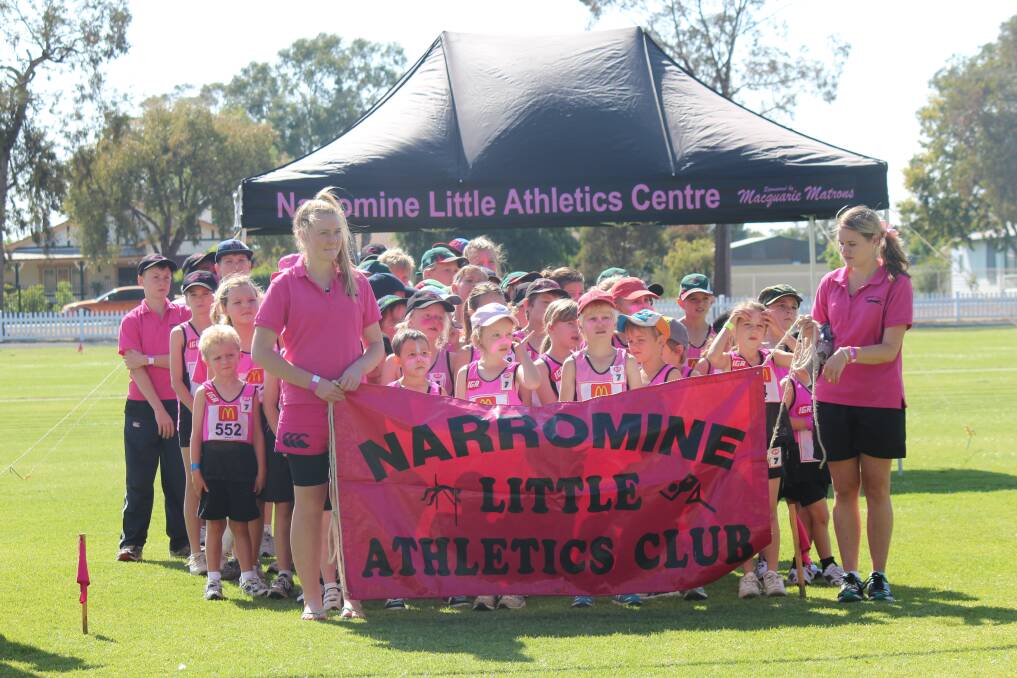 o Members of the Narromine Little Athletics Club assembled after the March Pass.