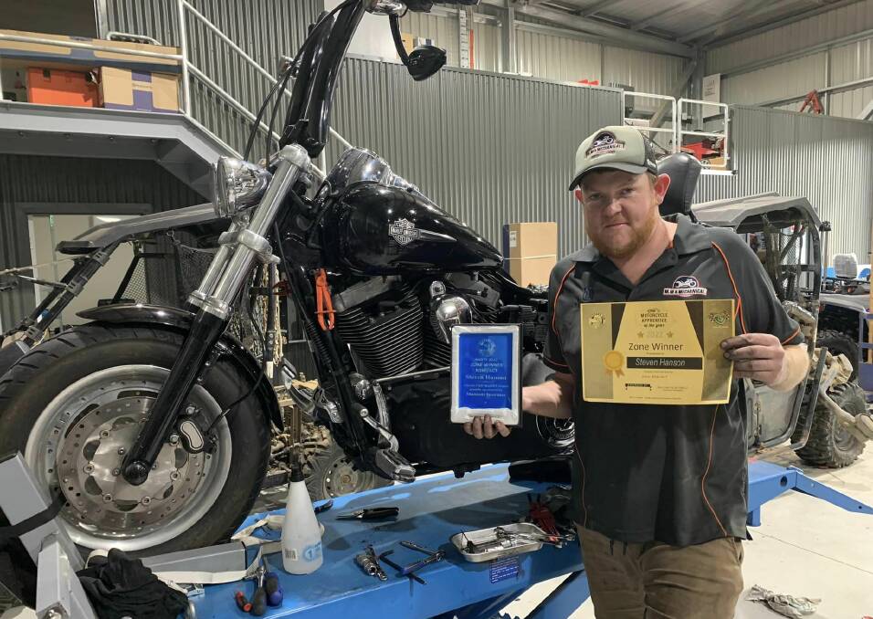 Steven Hansen - Motorcycle Apprentice of the Year. Picture supplied 