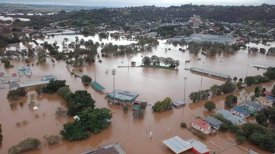 Lismore on the NSW Northern Rivers inundated by floodwaters. Picture Lismore City Council Lismore on the NSW Northern Rivers inundated by floodwaters. Picture Lismore City Council