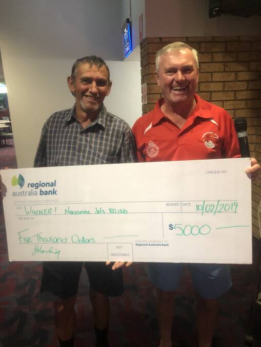 Great Support: Peter Milsom was the lucky winner of the Narromine Jets 100 Club. The Jets would like to thank everyone who brought a ticket.