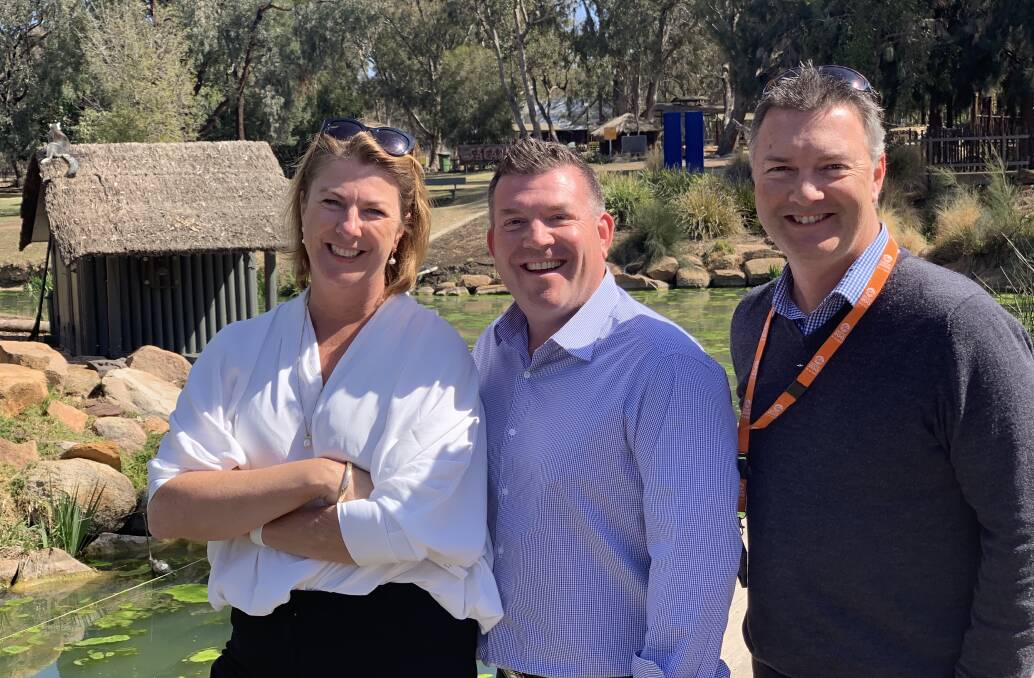 Looking Ahead: NSW Water Minister Melinda Pavey with Member for Dubbo Dugald Saunders and Taronga Western Plains Zoo director Steve Hinks.
