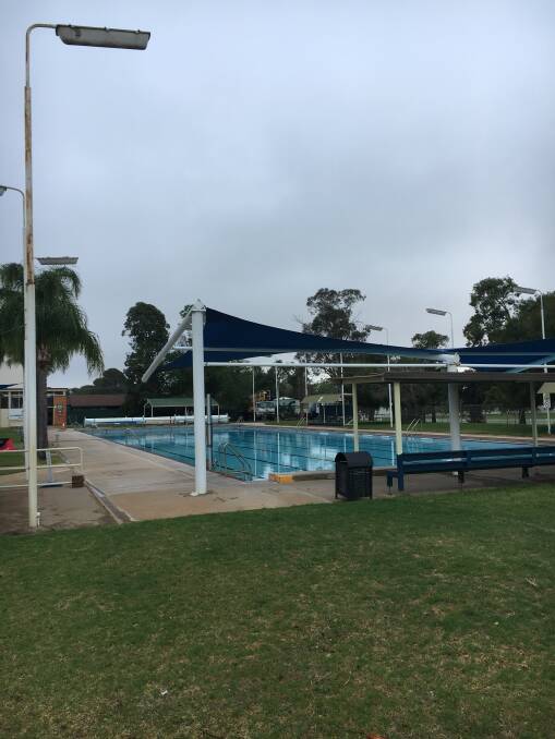 Empty Pool: The pool opening has been pushed back to October 14, this weekend. Photo: GRACE RYAN. 