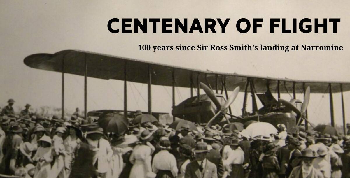 100 YEARS: The arrival of Sir Ross and Sir Keith Smiths Vickers Vimy aircraft in Narromine 1920. Photo: NARROMINE AERO CLUB