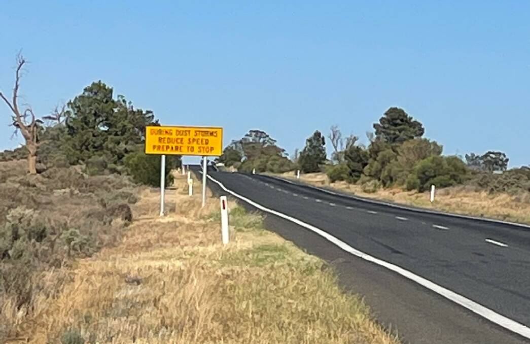 Rural signs can provide lots of any information, such as this bit of advice near Mildura.