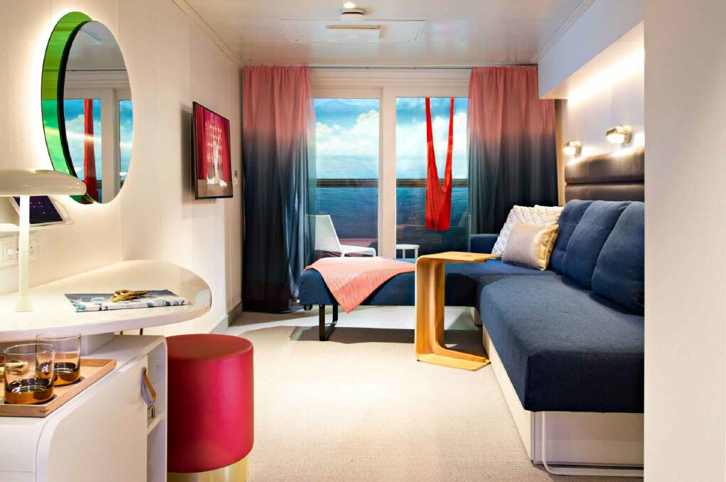 Cabins on board the Virgin Voyages have all the creature comforts.