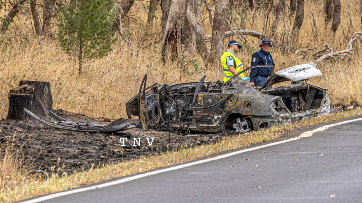 The scene of the crash on Canowindra Road. Picture by Troy Pearson/TNV