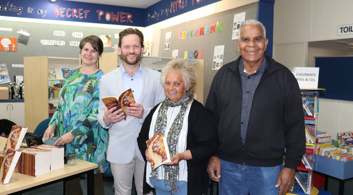 LAUNCH: Mudgee Readers Festival GM Portia Lindsay and Sam Paine with Ruth and Dick Carney at the author talk. Photo: ZAARKACHA MARLAN