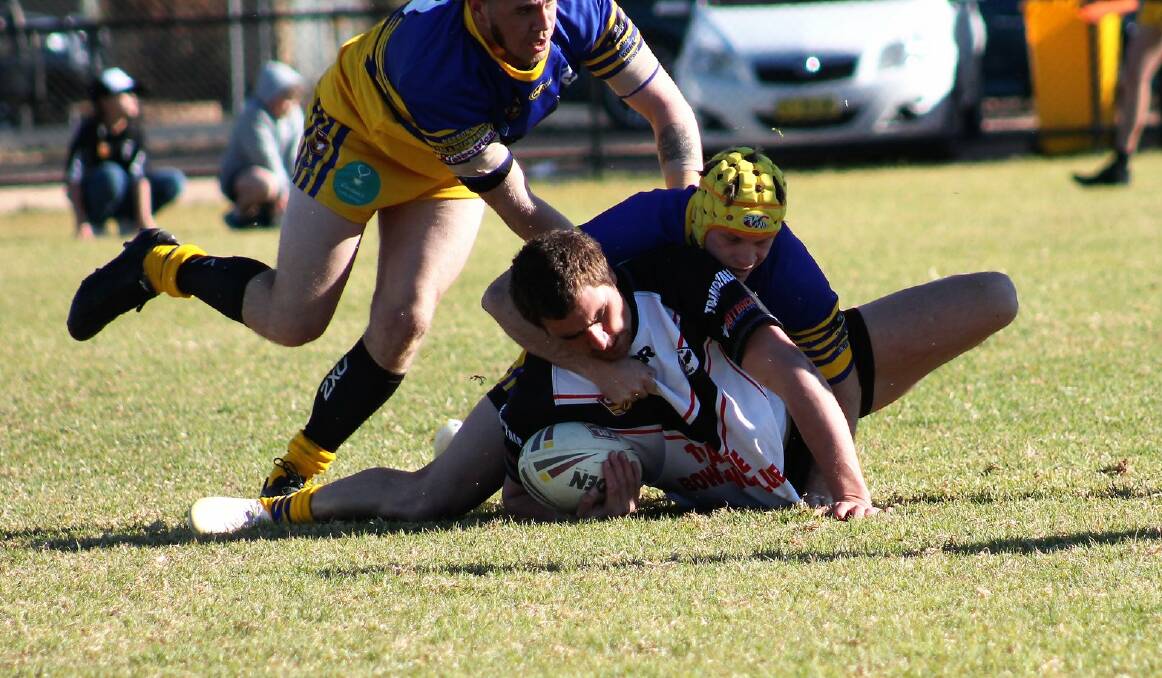 Trangie suffered a 42 to 14 loss to the competition favourites, the Coonabarabran Unicorns at Trangie on Saturday. Photo: TRANGIE MAGPIES FACEBOOK