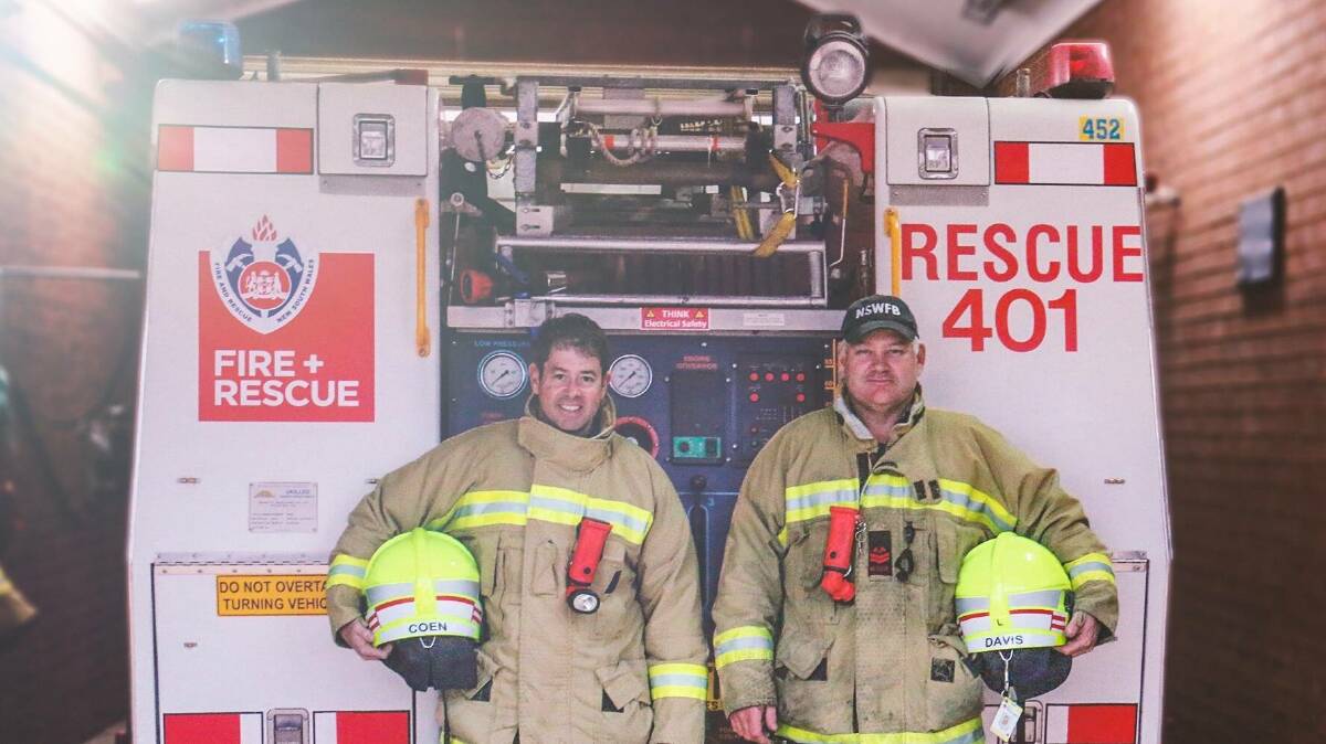 PREPARE: Retained firefighters Tony Coen and Lynden Davis are in training for the 2019 Firefighters Climb for Motor Neurone Disease. Photo: CONTRIBUTED