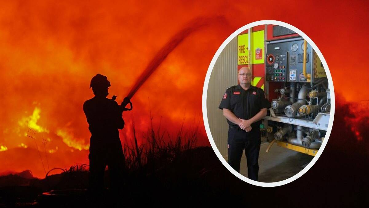 Fire and Rescue NSW zone commander Gary Barber (inset) said people in Narromine should not be worried that blazes would not be fought because of water conservation methods. Photo: FILE