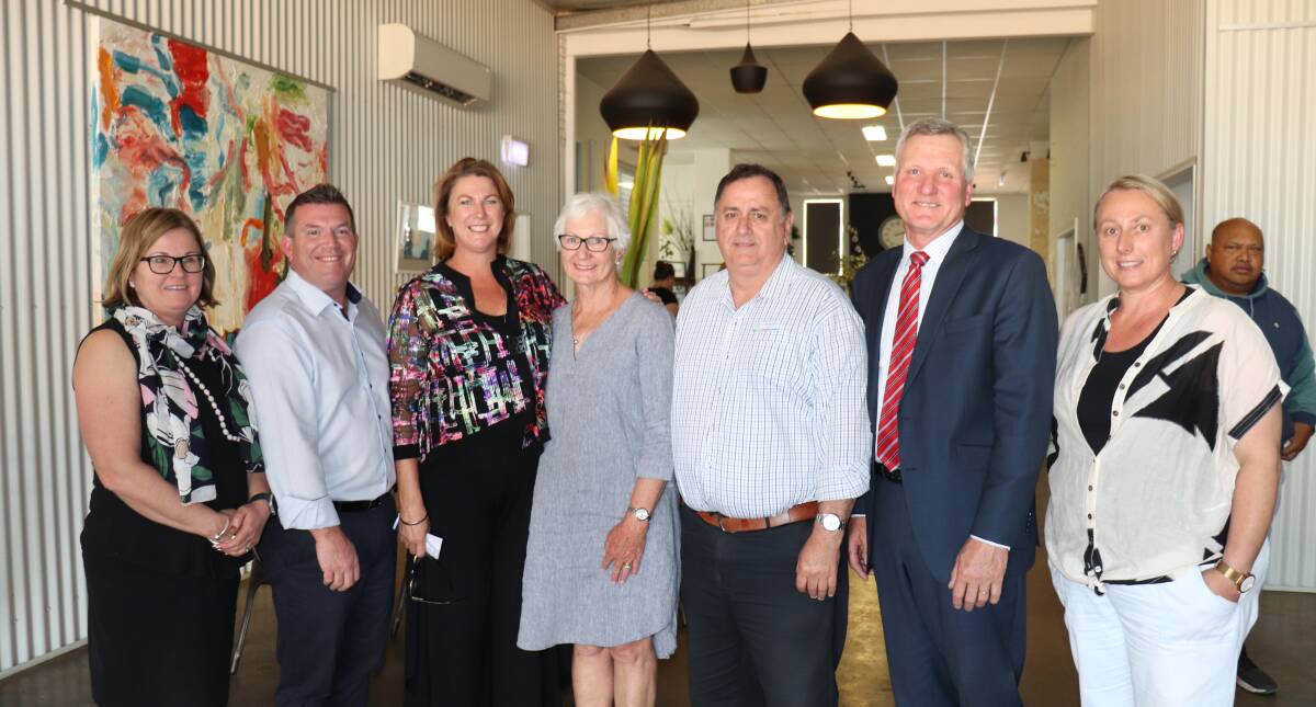 Minister for Water, Property and Housing, Melinda Pavey (third left) was in Narromine on Wednesday to announce funding to investigate the condition of 31 bores in the Orana Joint Organisation. Photo: ZAARKACHA MARLAN