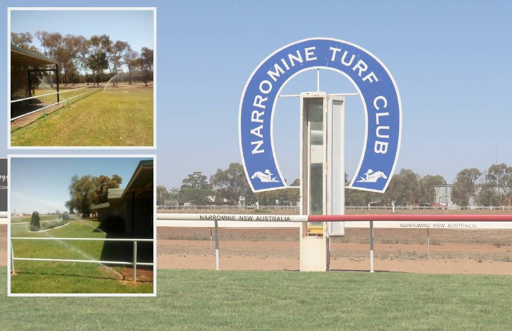 BREACH: The Narromine Turf Club has been given a formal warning after it was found to be breaching level three water restrictions. Photos: CONTRIBUTED