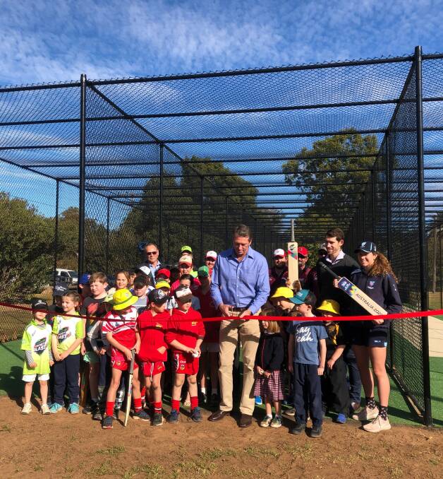 OPEN TO ALL: Australian cricketing legend Glenn McGrath returned home on Saturday to officaly unveil the new nets at Dundas Oval. Photo: CONTRIBUTED