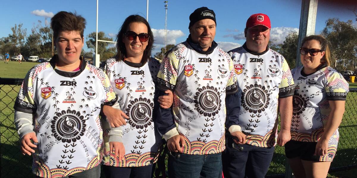 PROUD: The team at Trangie Challenge Disability Services has been proudly donning the Magpies Indigenous round jerseys they helped create. Photo: CONTRIBUTED