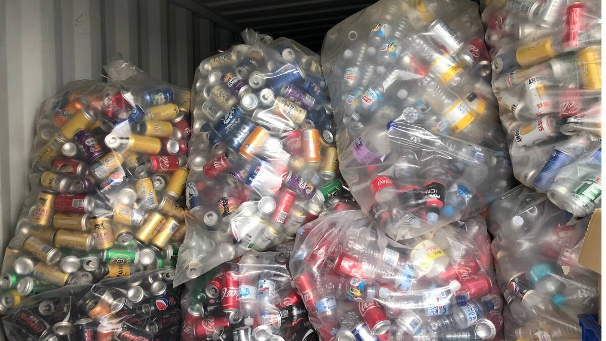RECYCLE: Andy’s Warehouse is the new place for people to drop off their recyclable bottles and cans and earn themselves 10 cents per piece. Photo: FILE