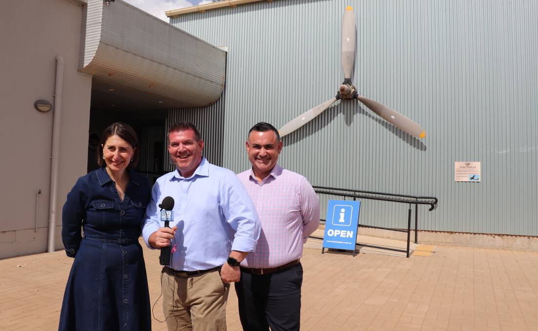 VISITING THE REGION: The NSW Premier Gladys Berejiklian and Deputy Premier John Barilaro were in Narromine on Sunday to meet with the western region's mayors and general managers. Photo: ZAARKACHA MARLAN