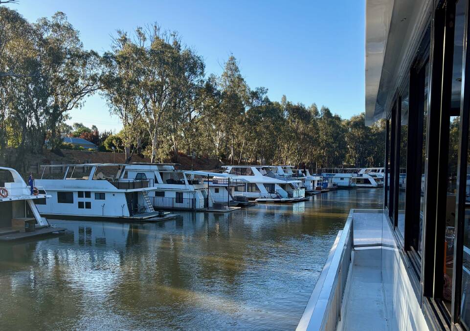 Houseboats moored along the Murray River. Picture by Linley Wilkie Houseboats moored along the Murray River. Picture by Linley Wilkie