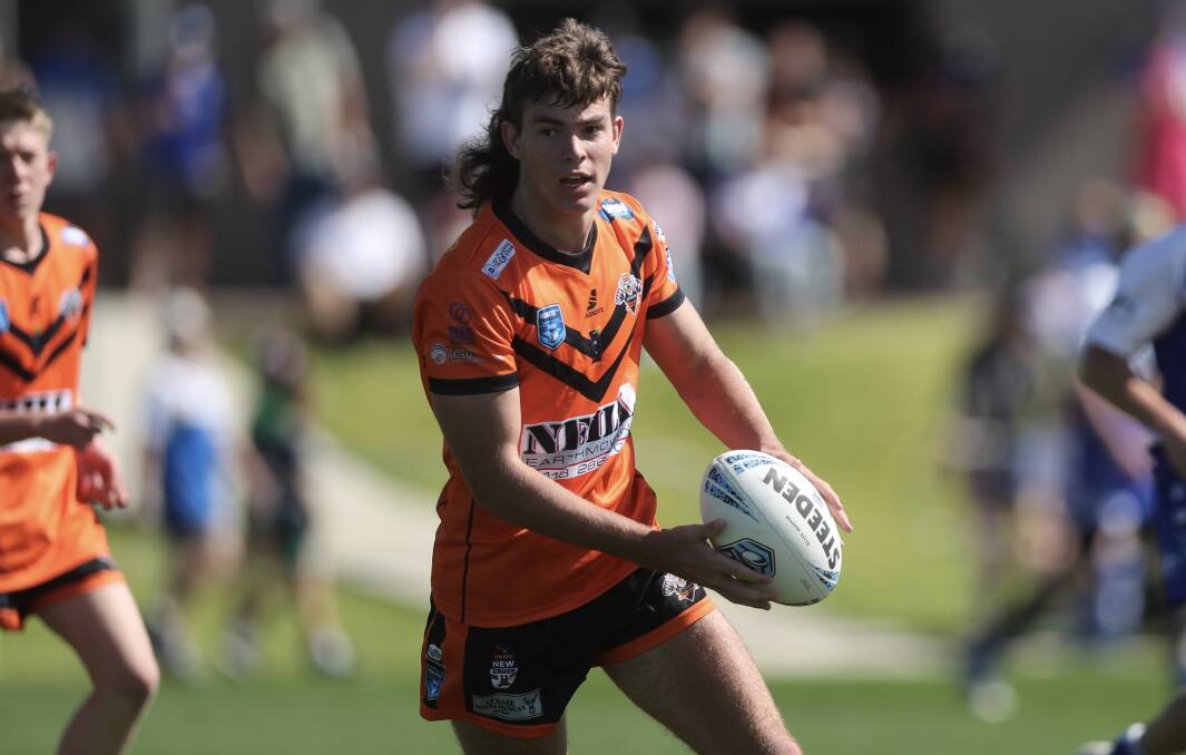 Fletcher Hunt pictured playing in Bathurst for the Nyngan Tigers under 18s in 2023. Picture by James Arrow