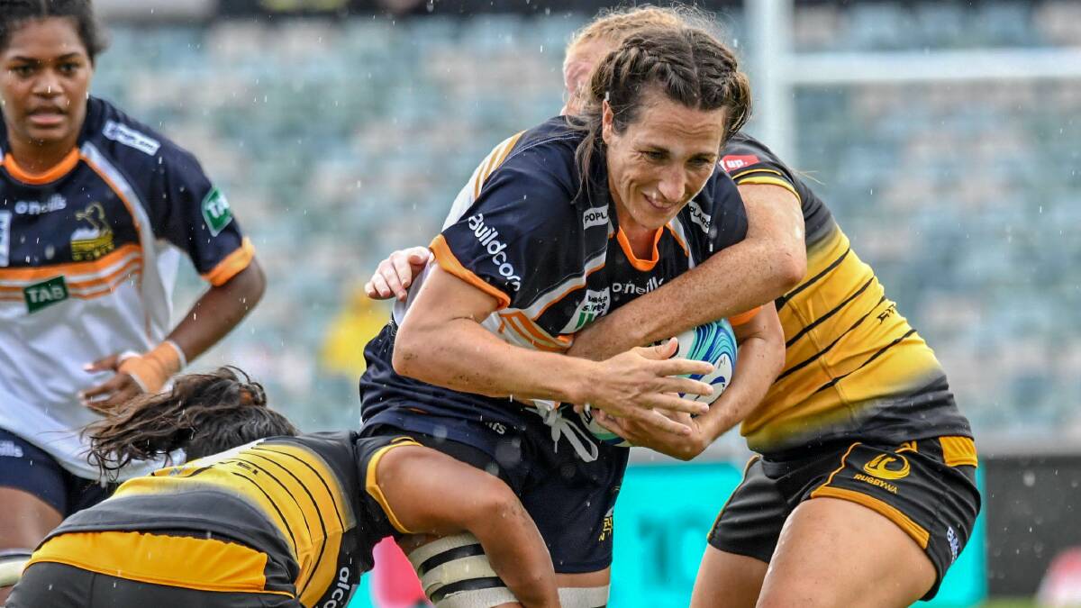 ON THE CHARGE: Bec Smyth in action during the Brumbies' opening round win over RugbyWA. Photo: JAYZIE PHOTOGRAPHY