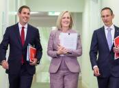 Treasurer Jim Chalmers, Finance Minister Katy Gallagher, and Assistant Minister for Treasury Andrew Leigh. Picture: Sitthixay Ditthavong