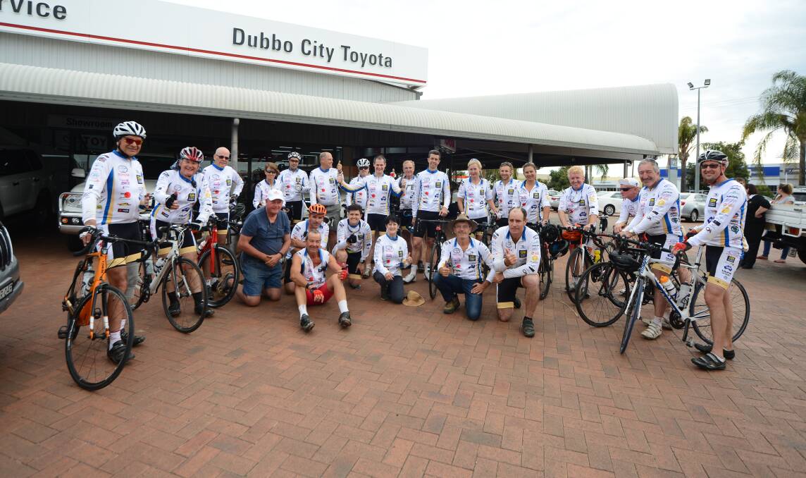 Riders from the 2017 Tour de OROC celebrate after arriving in Dubbo to complete their 1000km journey earlier this month. Photo: BELINDA SOOLE